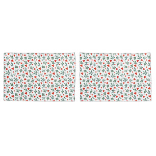 Berries And Winter Plant Leaves Seamless Pattern  Pillowcase