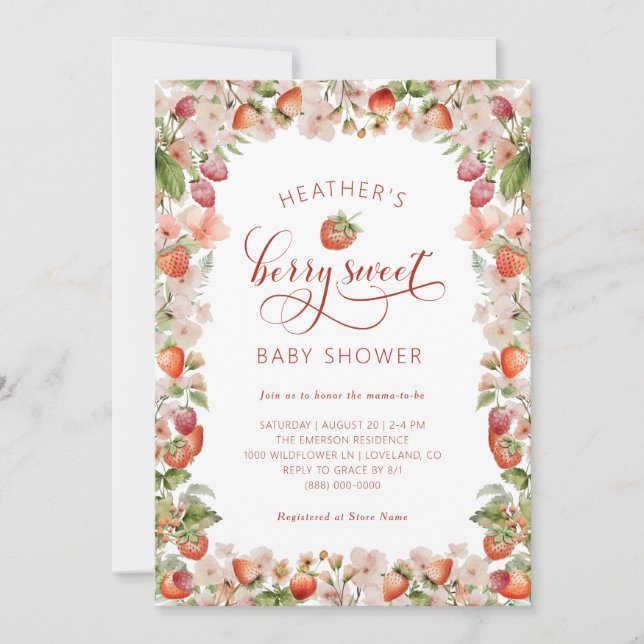 Berries Baby Shower Invitation (Front)