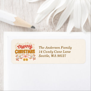 Berries & Bells Christmas Return Address Label