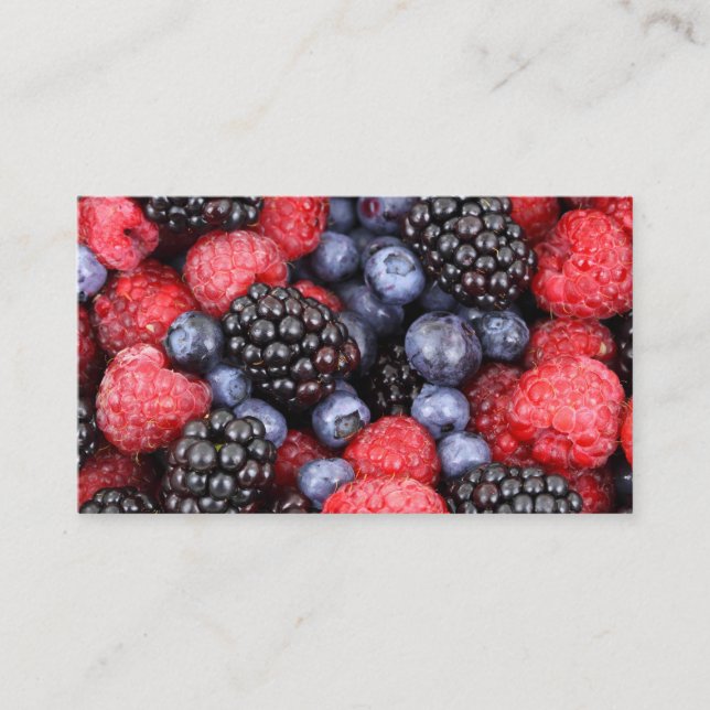 Berries blueberry blackberry raspberry business card (Front)