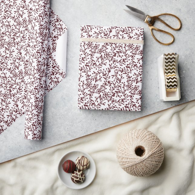 berries, burgundy. wrapping paper (Crafts)