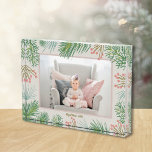 Berries Evergreens Christmas Custom Photo Block<br><div class="desc">Pines and berries surround your favourite photo on this acrylic photo block. Great as a gift or to display your favourite photo in your own home.</div>