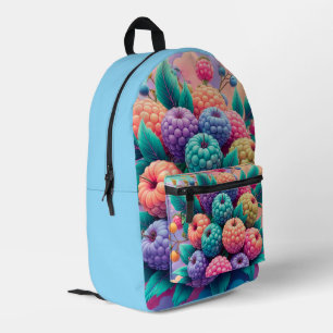 Berries Fruit-Themed Printed Backpack