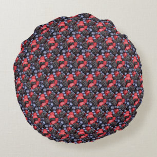Berries Fun 'Red Blue Black' Round Cushion
