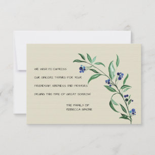 Berries Funeral Thank You Cards