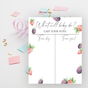 Berries Gender reveal Boy or Girl chart