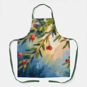 Berries & Greenery Merry Christmas Apron