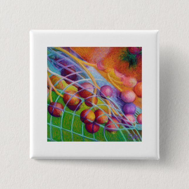 Berries-in-a-Net 15 Cm Square Badge (Front)