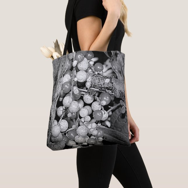 Berries In Black And White Nature  Tote Bag (Close Up)