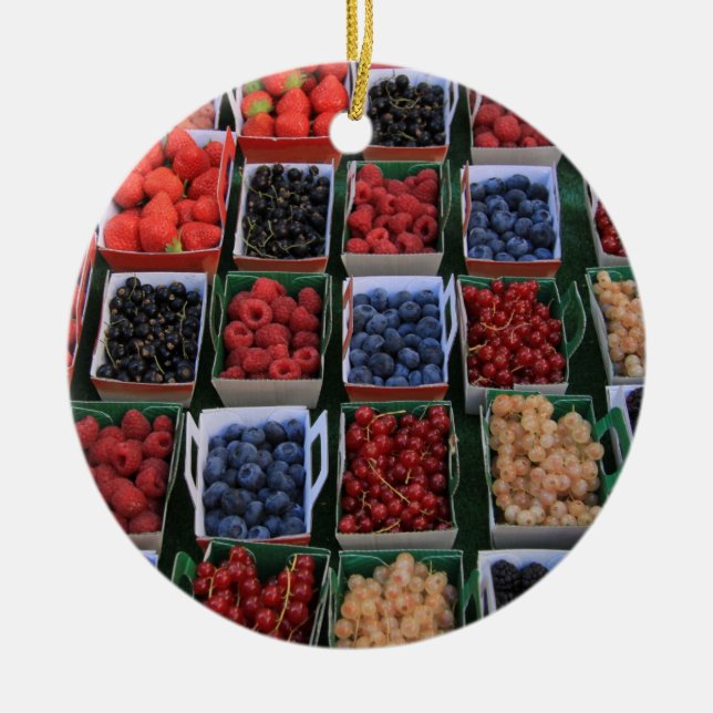 Berries in boxes Christmas ornament (Front)