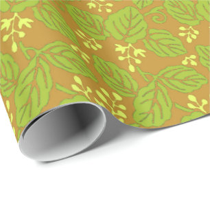 Berries in yellow, green and tan wrapping paper