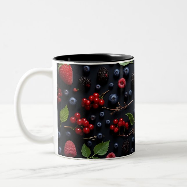 Berries Knolling Two-Tone Coffee Mug (Left)