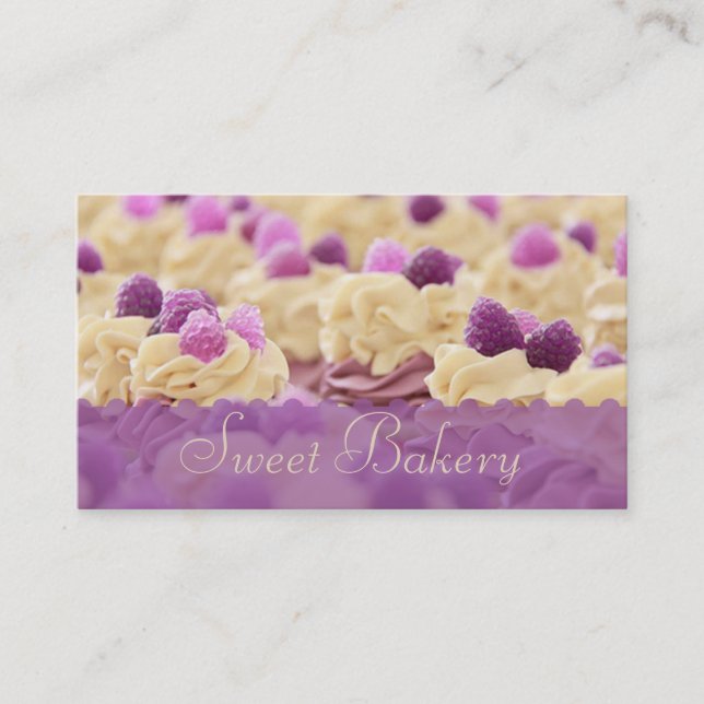 Berries n' Cream Cupcake Bakery Business Card (Front)
