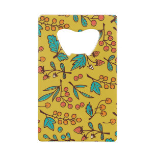 Berries on branches, seamless nature pattern.