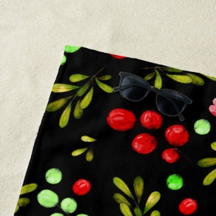 Berries Pattern Beach Towel