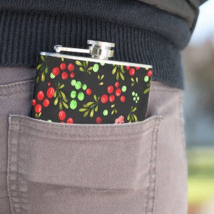 Berries Pattern Hip Flask