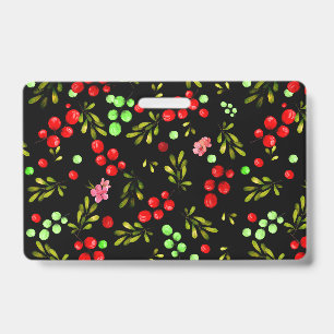 Berries Pattern ID Badge