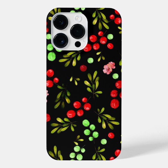 Berries Pattern iPhone Case (Back)
