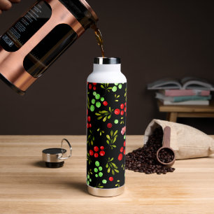 Berries Pattern Water Bottle