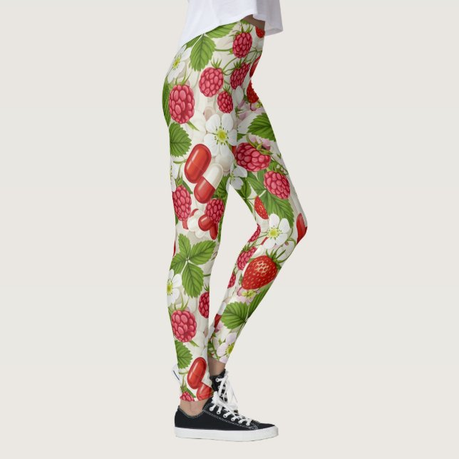 Berries & Pills Healthcare Pattern Leggings (Right)
