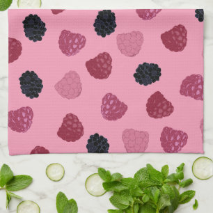 Berries Pink Pop Art Kitchen Towels