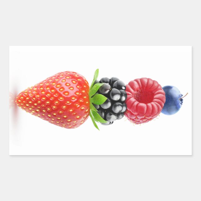 Berries pyramid rectangular sticker (Front)
