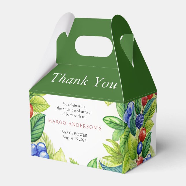 Berries Strawberry Berry Sweet Baby Shower Favour Box (Front Side)