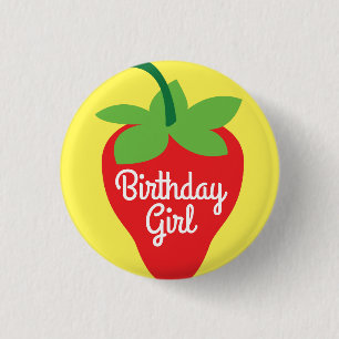 Berry 1st Birthday Cute Strawberry Colourful Mod 3 Cm Round Badge