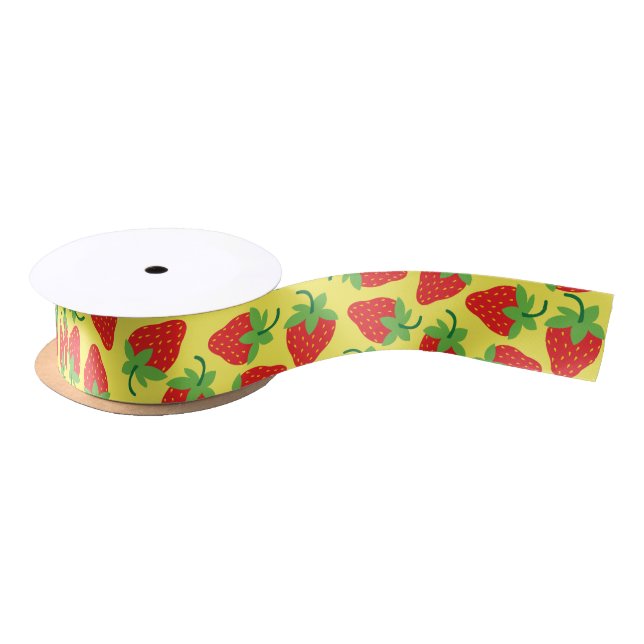 Berry 1st Birthday Cute Strawberry Colourful Mod Satin Ribbon (Spool)