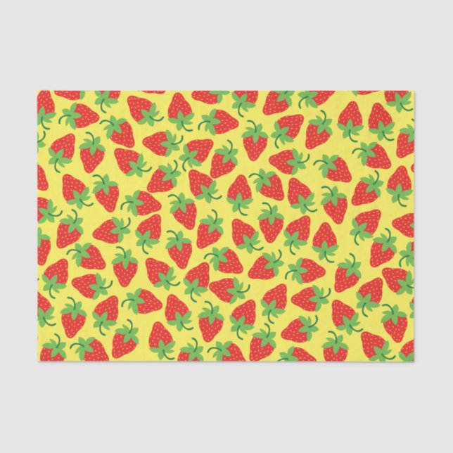 Berry 1st Birthday Cute Strawberry Colourful Mod Tissue Paper (Front)