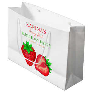 Berry 1st Birthday Party Strawberry fruit Summer Large Gift Bag
