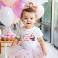 Berry 1st Birthday Pink Red Strawberry Cupcake