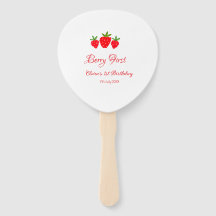 berry 1st birthday red strawberry name date stylis
