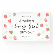 Berry 1st Birthday | Strawberry First Banner