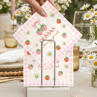 Berry 1st Birthday Strawberry Napkin