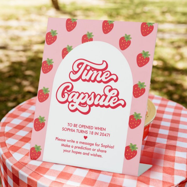 Berry 1st Birthday Time Capsule Game Pedestal Sign (Creator Uploaded)