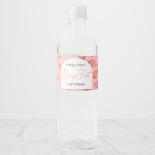 Berry 1st Birthday Water Bottle Label