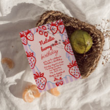 Berry 1st DIY Hand Drawn Strawberry Girl Birthday 