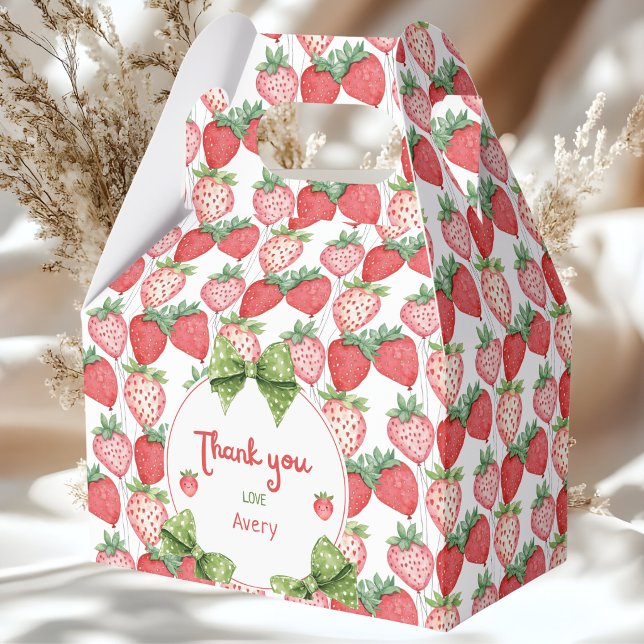Berry 2nd Birthday Strawberry Party  Favour Box (Creator Uploaded)