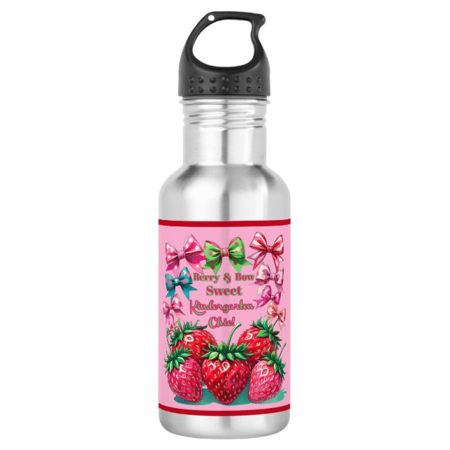 Berry and Bow Sweet Kindergarten Chic 532 Ml Water Bottle (Front)