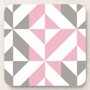 Berry and Silver Geometric ZigZag Coaster