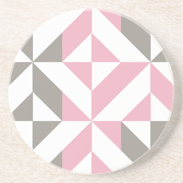 Berry and Silver Geometric ZigZag Coaster (Front)