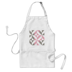 Berry and Silver Geometric ZigZag Standard Apron