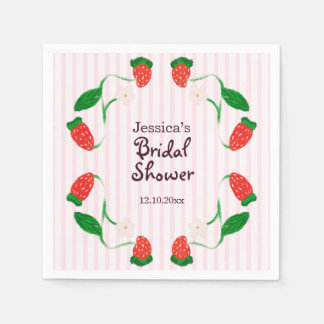 Berry Art Nouveau Pink Bridal Shower Napkin