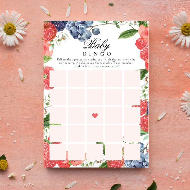 Berry Baby Shower Baby Gift Bingo Game Invitation (Creator Uploaded)