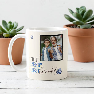 Berry Best Grandad Photo Blueberries Text Design Coffee Mug