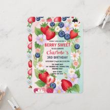 Berry  Birthday Strawberry flower Girl Party