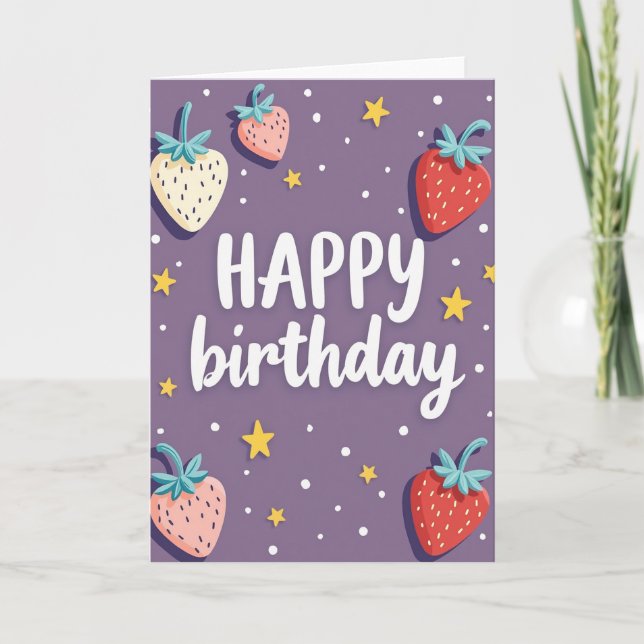 Berry Birthday Wishes Card (Front)
