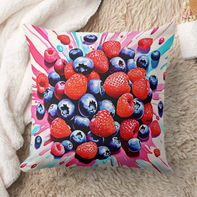 Berry Blast: Fruity Fun Cushion (Blanket)