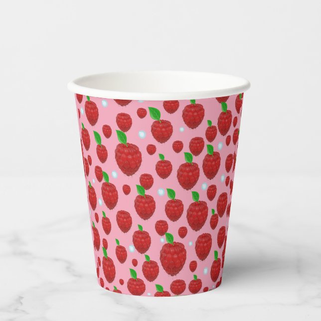 Berry Bliss Bash: Raspberry's First Party Theme Paper Cups (Front)